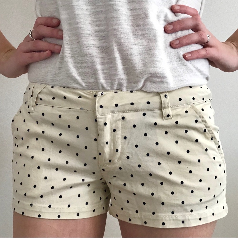 Cream Polka Dot Shorts